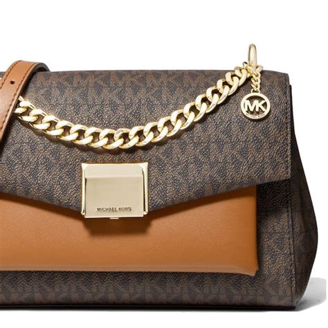 lita medium two-tone logo crossbody bag|michael kors lita bag.